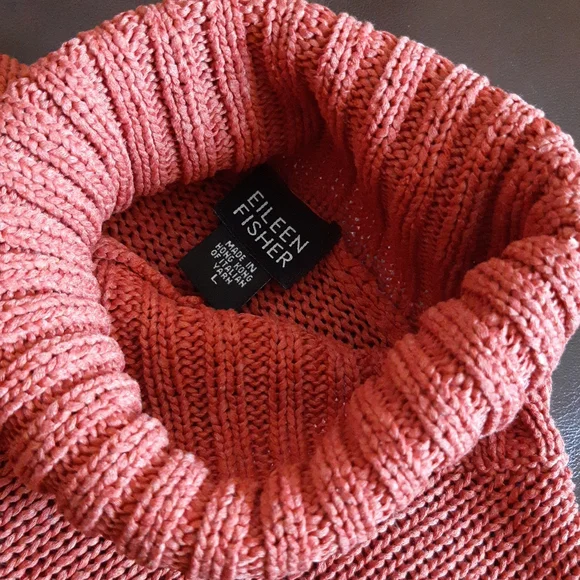 Eileen Fisher Italian Yarn Textured Knit Turtleneck Sweater - Picture 4 of 12